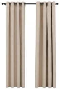 vidaXL 2 db bézs vászonhatású sötétítőfüggöny 140 x 225 cm