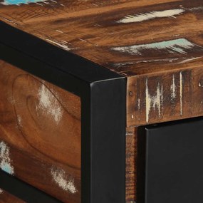 konzolasztal többszínű 100x35x75cm tömörfa újrahasznosított fa