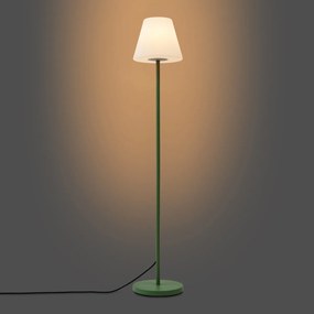 Kültéri állólámpa zöld, fehér búrával IP65 - Virginia