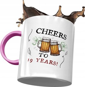 Rózsaszín Bögre Születésnapra 19 19. 19. Ajándék Nyomtatott Fotóval