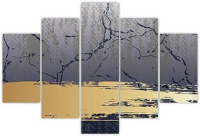 Kép - Kék és arany absztrakció N⁰1 (150x105 cm)