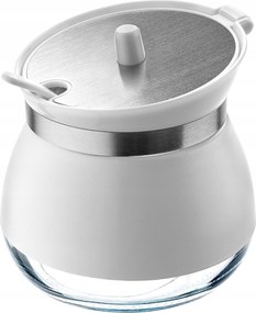 Cukortartó Cukrászda Teáskanál Fedéllel Fehér