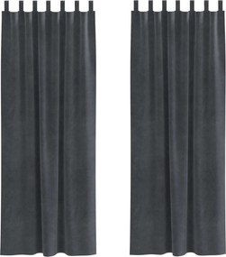vidaXL Sötétítő függönyök 2 pcs Világosszürke 140 x 260 cm Bársony