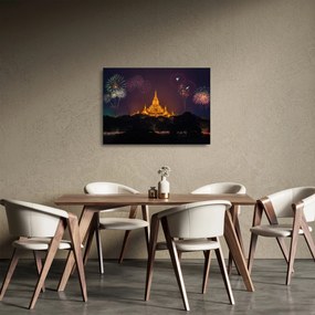 Ázsiai tűzijáték képe (üvegen) (70x50 cm)