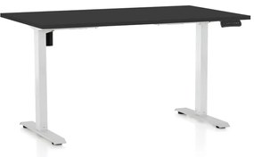 Állítható magasságú asztal OfficeTech B, 120 x 80 cm, fehér alap, fekete