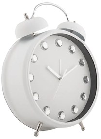 Karlsson 6019WH dizájner asztali óra/ébresztőórafehér, átmérő: 30 cm