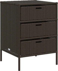 vidaXL barna polyrattan kerti tárolószekrény 55 x 59 x 80 cm