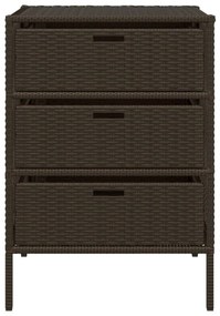 vidaXL barna polyrattan kerti tárolószekrény 55 x 59 x 80 cm