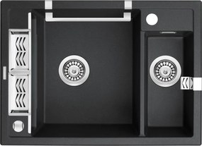 Magnetic gránit mosogató_1,5 medence, metál grafit