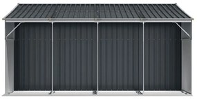 antracitszürke horganyzott acél kerti fészer 277x365,5x179 cm