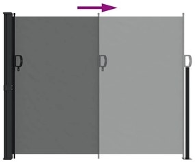 antracitszürke behúzható oldalsó napellenző 160 x 600 cm