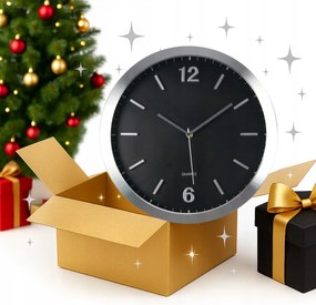 Modern Ezüst Falióra Quartz 35cm Elegancia Home Fekete Kvarc