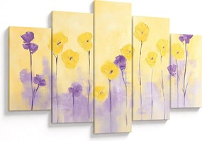 Kép - Lila és sárga virágok (150x105 cm)