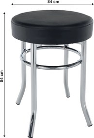 Puff, króm + textilbőr fekete, IRENA