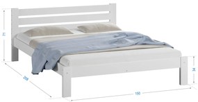 Fenyő ágy 140x200 Ajza fehér