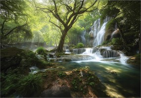 Fotótapéta Vízesés Erdő Természet Hálószoba Nappali Tapéta Flizelina 250x175