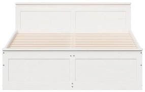 fehér tömör fenyőfa fejtámlás ágykeret matrac nélkül 150x200 cm