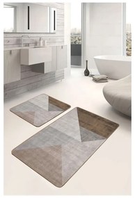 Szürke-barna bársony fürdőszobai kilépő szett 2 db-os 60x100 cm – Mila Home