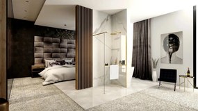 Zuhanyfal Rea Aero Gold Brush N 90 Walk In + EVO