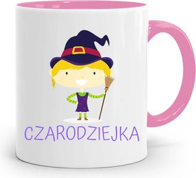 Rózsaszín Bögre Gyerekeknek Boszorkány Lánya +név fényképes nyomtatással