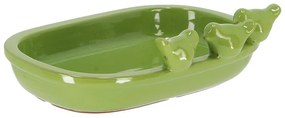 Kerámia madáritató és etető tál, 29 cm, zöld