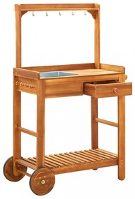 tömör akácfa kerti zsúrkocsi 92 x 43,5 x 141,5 cm