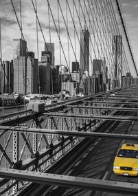 Poszter 21x29,7cm Taxi a Brooklyn hídon, Assaf Frank