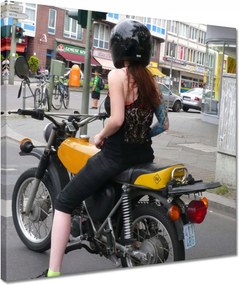 Vászonkép 40x40 Csaj a Simsonon