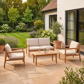 Natúr színű akácfa négyszemélyes kerti lounge szett Danubio – Bizzotto