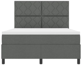 Boxspring Ágy Matraccal Sötétszürke 140x190 cm Szövet