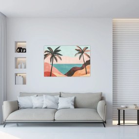 Kép - Pálmafák a tengernél (90x60 cm)