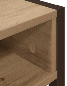 vidaXL Asztal tárolóval Művészi tölgy 100 x 50 x 75 cm Faanyag