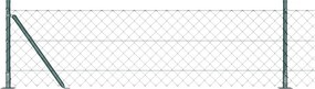 vidaXL Kerítésoszlop Zöld 25 x 0,4 m (60 x 60 mm rács) Acél és PVC