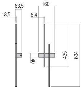 Redo 01-2747 - LED fali lámpatest TANGENT LED/13W/230V CRI 90 fekete