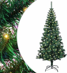 vidaXL Mesterséges, előre világított karácsonyi fa Zöld 150 cm