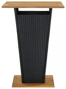vidaXL 9 részes fekete polyrattan kerti bárszett párnákkal