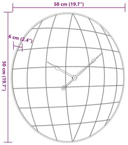 sárga és fekete szerelt fa falióra Ø50 cm