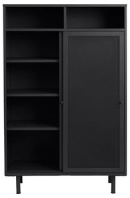 Fekete fém szekrény tolóajtóval 90x140x40 cm Veep – Unique Furniture