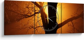 Kép egy fáról naplementekor (órával) (90x30 cm)