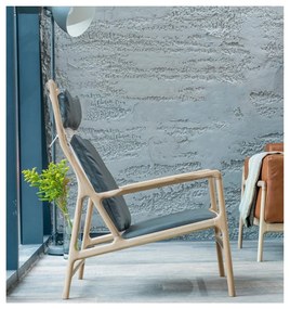 Dedo tölgyfa fotel zöld szövet ülőrésszel - Gazzda