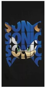 Sonic a sündisznó törölköző fürdőlepedő fekete (Fast Dry)