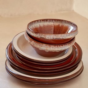 Téglavörös-bézs agyagkerámia tál ø 17 cm Poterie – Casafina
