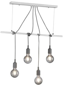 ONLI - Csillár zsinóron WIRE 4xE27/15W/230V szürke/fehér