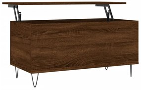 barna tölgyszínű szerelt fa dohányzóasztal 90x44,5x45 cm