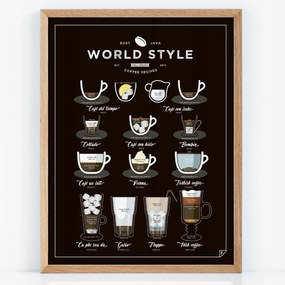 World Style Coffee kávé poszter 30x40 cm