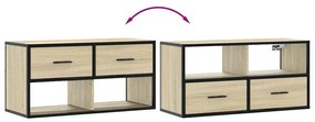 sonoma tölgy színű szerelt fa és fém TV-szekrény 80x31x39,5 cm