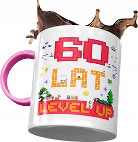Rózsaszín Bögre Születésnapra 60 60-es 60-as Ajándék Nyomtatott Fotóval