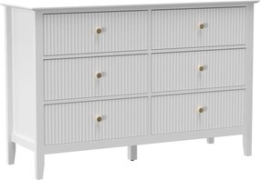 HOMCOM 6 fiókos komód, modern tárolószekrény nappaliba, hálószobába vagy előszobába, 100 x 40 x 78 cm, fehér | Aosom