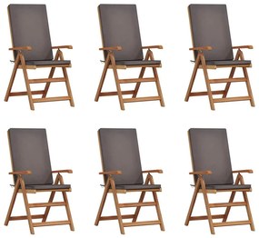 Kerti Szék párnával 6 pcs Barna 57 x 71.5 x 104cm Tömör tíkfa