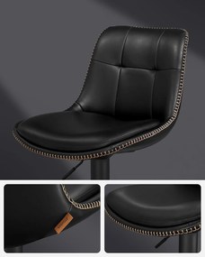 2 db bárszék szett, állítható magasságú , 44 x 48 x (90–112) cm, fekete színű